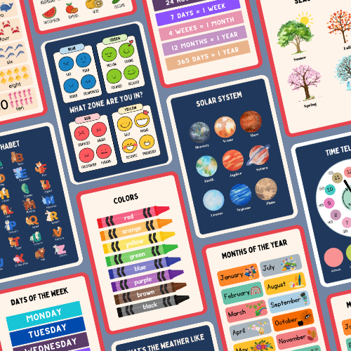 Set of Educational Posters, 15+ Prints for Homeschooling
